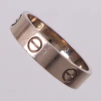 Ring, Cartier Love, stl 20½/65, bredd 5,5mm, numrerad IWT409, bruksslitage, inga tillbehör, vitguld 18K  Vikt: 7,6 g