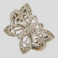Ring, fjäril med diamanter 22 x ca. 0,005ct, Ø15¾, bredd: 2-14mm, vitguld, 18K Vikt: 5,7 g