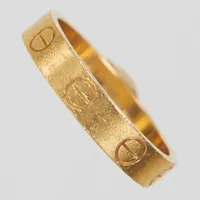 Ring, Cartier Love, Ø16¼ (51), bredd 3,5mm, serienummer QYW573, certifikat samt kvittokopia från 2022, box, 18K. Vikt: 3,1 g
