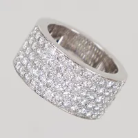 Ring, diamanter 79x ca 0,02ct, stl 17, bredd ca 10,5mm, vitguld 18K  Vikt: 14,1 g