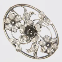 Silverbrosch, blomsterdekor, 55x40mm, 813/1000 Vikt: 11,5 g