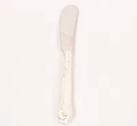 Smörkniv modell Sachsisk, Chor, Danmark, längd 16cm, slitage, silver och stål, bruttovikt 49,3g Vikt: 48 g