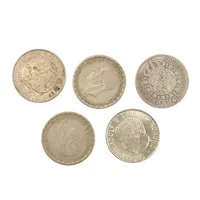 5 mynt 1kr, år 1923-1964, 400-800/1000 silver  Vikt: 35,2 g