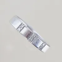 Ring schalins med diamanter 0,12ct WSI, Ø 17½, bredd 4 mm, 18K Vikt: 6,7 g