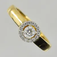 Ring med diamanter 0,32ctv, stl 17½, Guldfynd, 18K. Vikt: 5,4 g