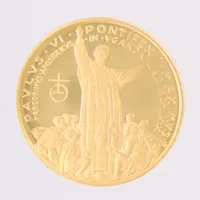 Medalj, Paulus VI Pontifex Maximus, fodral, certifikat, 21,6K Vikt: 7 g