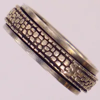 Ring med rörligt mittband, stl 20, bredd: 7mm, silver 925/1000 Vikt: 8,3 g