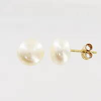Ett par örhängen, odlad pärla Ø8mm, 18K.  Vikt: 1,6 g