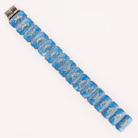 Armband i silver med blå emalj, 17cm, bredd 2cm, S925/1000 Vikt: 39,1 g