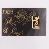 Guldtacka, Pippi Långstrump 75 år, 64/399, 24K, i originalförpackning/etui Vikt: 2,5 g
