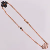 Armband, Swarovski, 18cm, rosefärgad metall, ask original