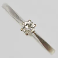 Ring, briljantslipad diamant 0,17ct enligt gravyr, Ø17¼, bredd: 1,8mm, vitguld, GFAB, 18K Vikt: 2 g