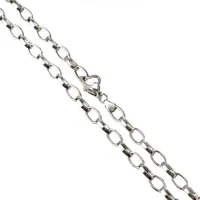 Halsband Ankarlänk med Hjärtformat lås, silver 925/1000, längd 57,0 cm, bredd 5,5 mm, lås 10x10 mm, fint skick  Vikt: 25 g