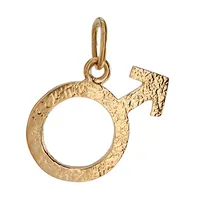 Hänge, 18K guld, svensk kontrollstämpel, längd inkl. ögla 20 mm, diameter 13 mm, fint skick Vikt: 1,6 g