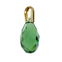Hänge, 18K guld, grön Kristall, Guldfynd (GHA) 20127801, längd inkl. ögla 17 mm, bredd 6,5 mm, fint skick, sten utan anmärkning Vikt: 0,8 g