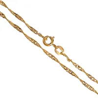 Halskedja Singapore, 18K guld, Balestra Italien, längd 42,0 cm, bredd 1,7 mm, fint skick Vikt: 2,6 g