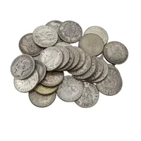 Diverse svenska silvermynt, blandade valörer, 40 - 80 %, finvikt 318g