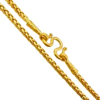 Halskedja, 23K guld, flätad modell, längd 66,5 cm, kedjans bredd 2,5 mm, tjocklek 2,5 mm, fint skick, 3 bath Vikt: 45,6 g