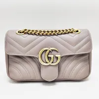 Väska, Gucci GG Marmont Matelassé Mini Bag, 21x12x7cm, referensnummer:446744, guldfärgade beslag, dustbag, box.