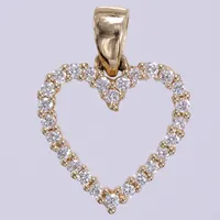 Hänge hjärta med diamanter c 26x0,01ct, längd: ca 1,7cm, bredd: ca 12mm, GHA, 18K  Vikt: 1,4 g