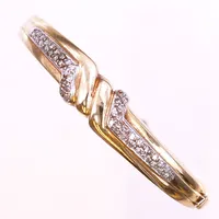 Stelt armband med diamanter ca 43x0,02ct, (8/8-slipade), bredd ca 4-11mm, ca 5,7x5cm, 14K Vikt: 26,4 g