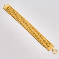 Armband i 23K guld, 17cm, Rävsvans, bredd 16,8mm, vikt 30,36g. 2 Bath.