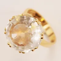 Ring, bergkristall, Ø16¾, bredd:16mm, 18K 7,7g.
