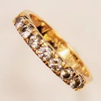 Ring, 7x diamanter 0,49ctv enligt gravyr, Ø16¼, bredd:3mm, gravyr, 18K 3g.