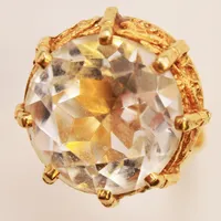 Ring, Ø17, bredd:20mm, bergkristall, 18K 8,5g.