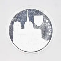 Mynt, Notre Dame de Paris, Europa 1996, Ø40mm, plastetui, cert, silver 999/1000. Vikt: 20 g