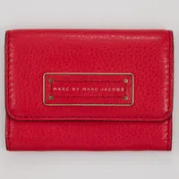 Plånbok, Marc by Marc Jacobs, ca 8 x 11cm, röd läder, inga tillbehör Vikt: 0 g