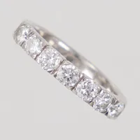 Halvallians ring, stl 17, vita stenar, bredd 3,5mm, GHA Silver 925/1000  Vikt: 4 g