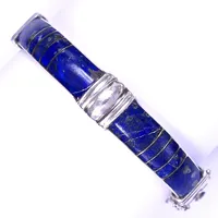 Armring, Lapis lazuli, Ø70mm, bredd 13mm, silver, bruttovikt 24,6g Vikt: 24,6 g