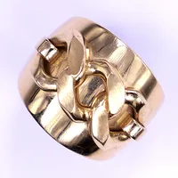 Ring, stl 19, bredd 4-19 mm, 18K  Vikt: 7,2 g