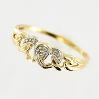 Ring, diamanter 3 x ca 0,005ct, stl 17¾, bredd 1-6mm, GHA, 18K.  Vikt: 1,6 g