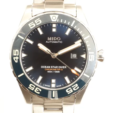 Herrur Mido Ocean Star Diver, Ø 43,5mm, automatisk, datum, refnr: M026608A, serienr: OFTEKMHJR, stållänk, extra länkbitar, viklås, garantikort 21-06-6 Dubai,  box, ytterkartong.  Vikt: 0 g