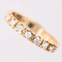 Ring med diamanter 7xca 0,03ct, stl 18¼, bredd 2,8-3,1mm, 18K Vikt: 3,1 g