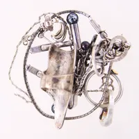 Silversmycken, buckliga, stenar saknas, defekta, silver 830-925/1000 Vikt: 60,1 g