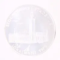 Mynt, 100kr, Lokalmynt Stockholms Stadshus 1979, Ø33mm, plastficka, silver 925/1000 Vikt: 20 g