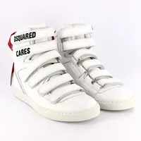 Skor, Höga Sneakers, Dsquared2, stl 41, vita, i plast, kartong och dustbag, kvitto, nyskick Vikt: 0 g