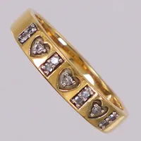 Ring med diamanter 11xca0,01ct 8/8 slipning, stl 17¾, bredd: 2,6-4mm, GHA, 18K  Vikt: 3,1 g
