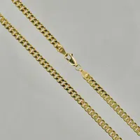 Kedja Pansar, längd 55 cm, bredd 4 mm, ihåliga länkar, 18K. Vikt: 13,8 g