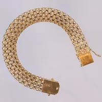 Armband X-länk 19,5cm bredd 13mm, ÄSA (Ädelsmycken Aktiebolag), Stockholm 1965 18K Vikt: 25,7 g