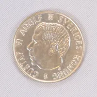 Mynt 5 krona, Gustaf VI Adolf Sveriges konung 1954, Ø34mm, Silver 400/1000 Vikt: 18 g