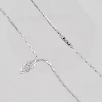 Collier vitguld med diamanter 0,12ctv, längd 44cm, bredd ca 2mm,  Vikt: 19,5 g