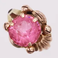 Ring, rosa sten, avklippt skena, lagning, 14K  Vikt: 3,7 g