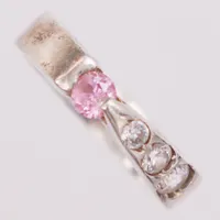 Ring, rosa &vita stenar, stl 17½, 925/1000 silver Vikt: 3,7 g