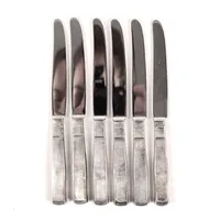  Sex smörgåsknivar, modell Rosenholm, längd 16,5cm, GAB, slitage, silver och stålblad, bruttovikt 172g  