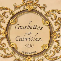Scarf Hermés Courbettes & Cabroles (1654), fläckig i behov av kemtvätt, tråddragning, ca 89x87cm