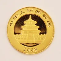Mynt, 14mm, 20 Yuan, Kina 2009, 24K 1,6g.